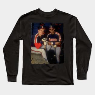 Wally Joyner and Reggie Jackson in Los Angeles Angels of Anaheim Long Sleeve T-Shirt